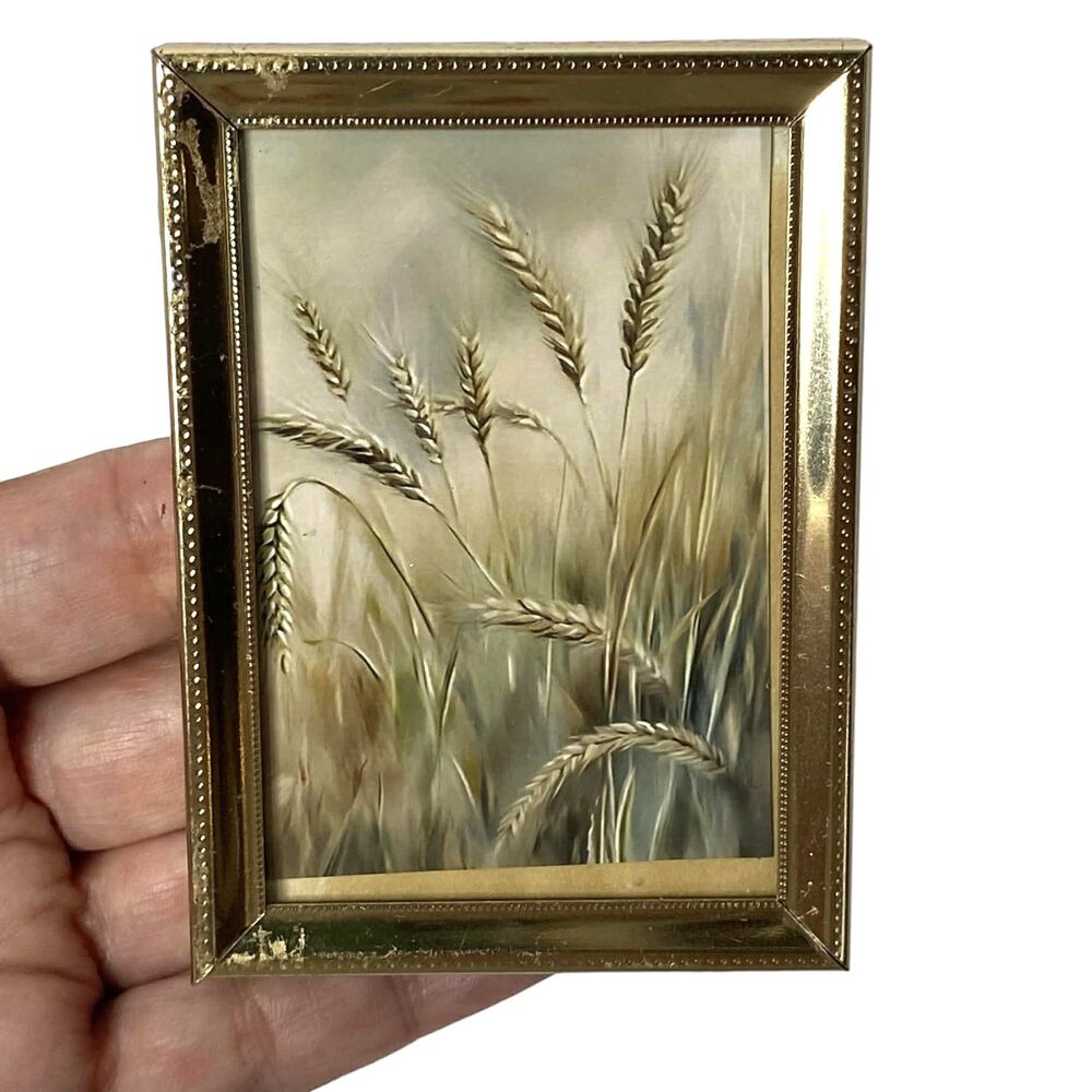Country Wheat Field Print in a Vintage Gold Frame